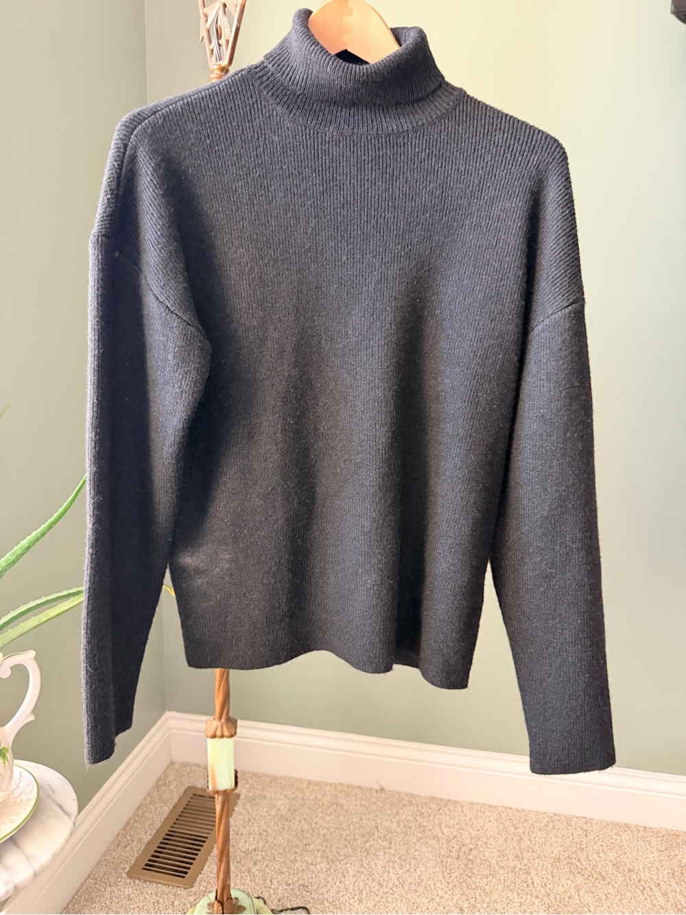 Thread & Supply Dark Charcoal Turtleneck Sweater